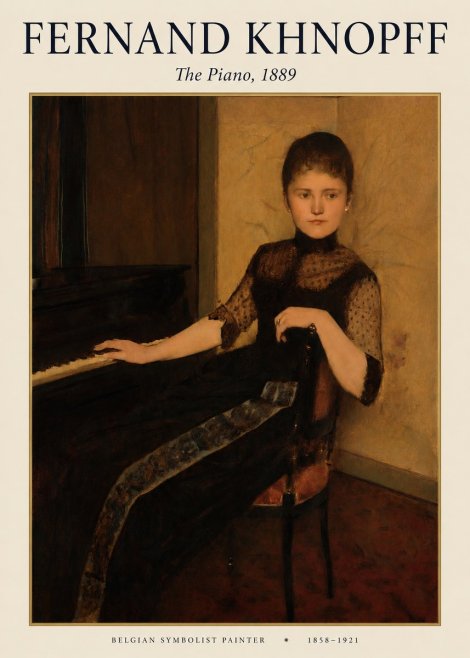Fernand Khnopff The Piano, 1889 No1 - Plakat