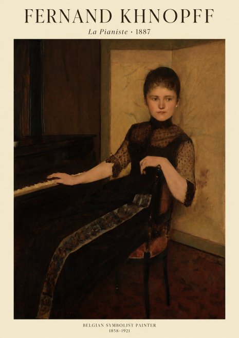 Fernand Khnopff The Piano, 1889 No2 - Plakat