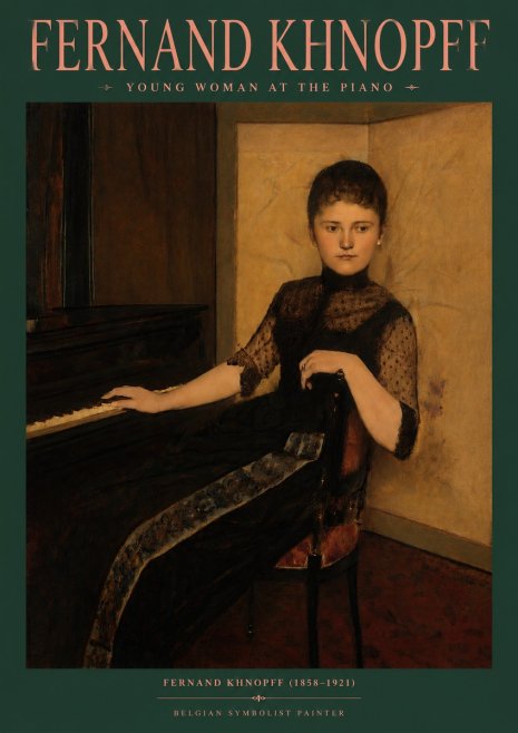 Fernand Khnopff The Piano, 1889 No6 - Plakat