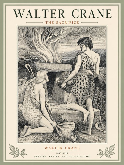Walter Crane The Sacrifice No5 - Plakat