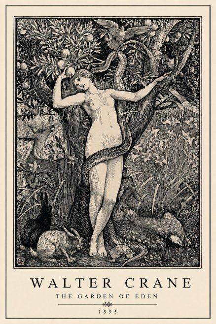 Walter Crane The Garden of Eden No3 - Plakat