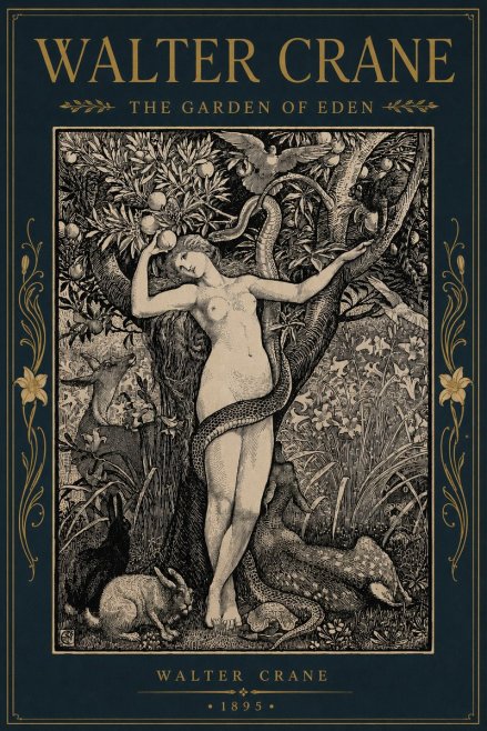 Walter Crane The Garden of Eden No6 - Plakat