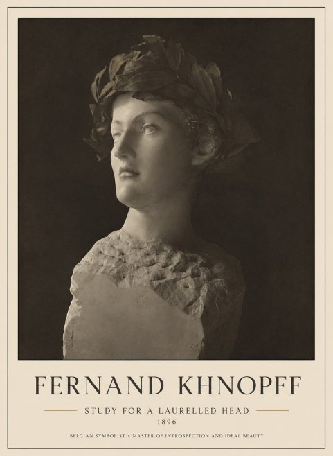 Fernand Khnopff Study for a Laurelled Head No1 - Plakat