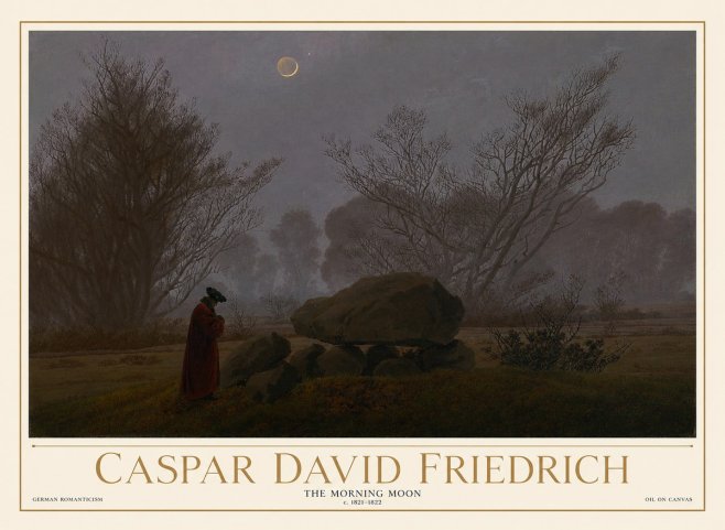 Caspar David Friedrich The Morning Moon No1 - Plakat
