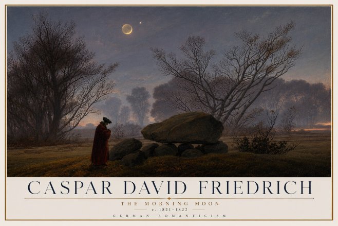 Caspar David Friedrich The Morning Moon No2 - Plakat