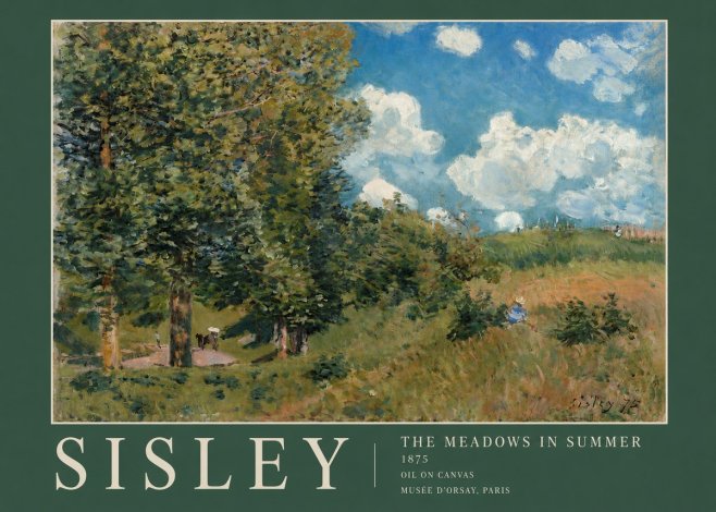 Sisley The Meadows in Summer, 1875 No2 - Plakat