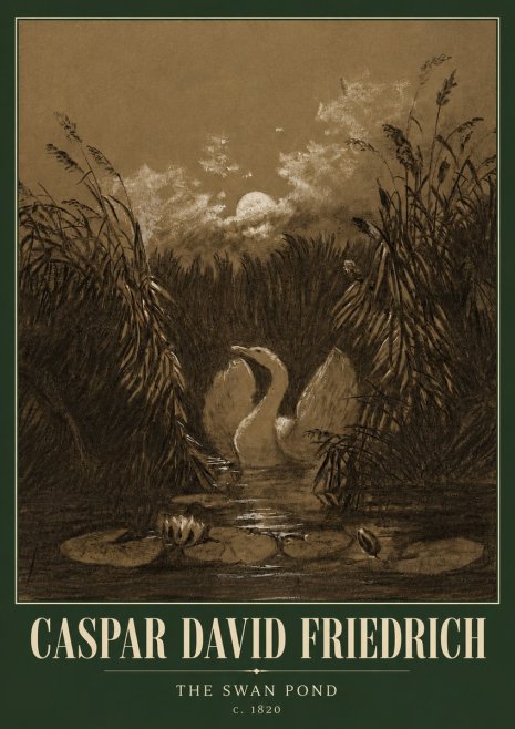 Caspar David Friedrich The Swan Pond No5 - Plakat
