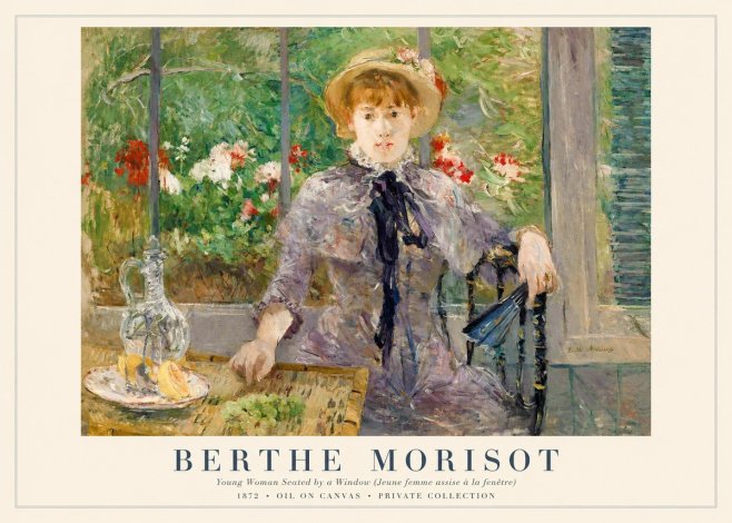 Berthe Morisot Young Woman Seated by a Window (Jeune Femme Assise À La Fenêtre) No1 - Plakat