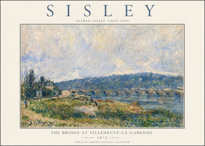 Sisley The Bridge at Villeneuve-la-garenne III No3 - Plakat