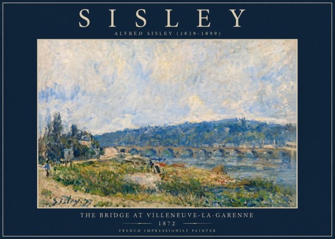 Sisley The Bridge at Villeneuve-la-garenne III No6 - Plakat