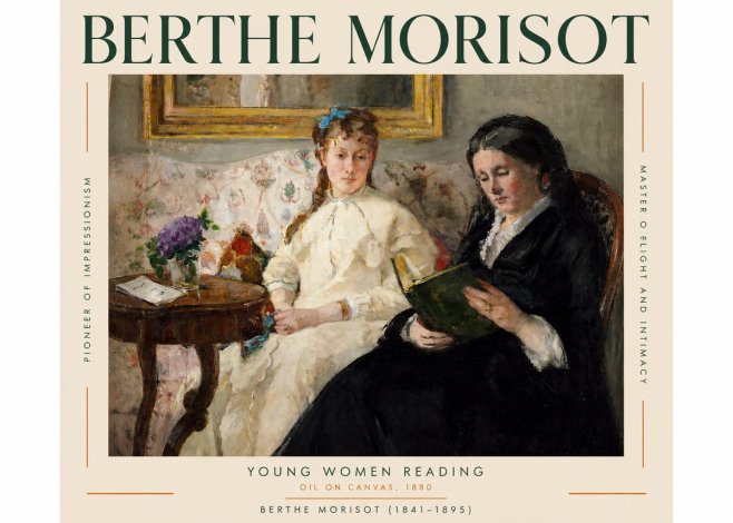 Berthe Morisot Young Women Reading No3 - Plakat