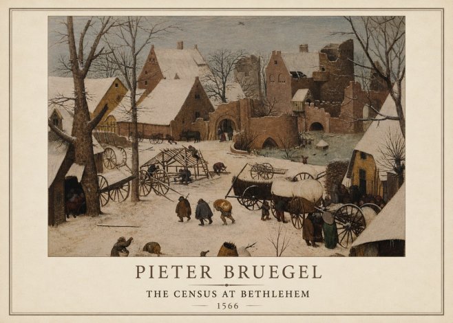Pieter Bruegel The Census at Bethlehem I No1 - Plakat