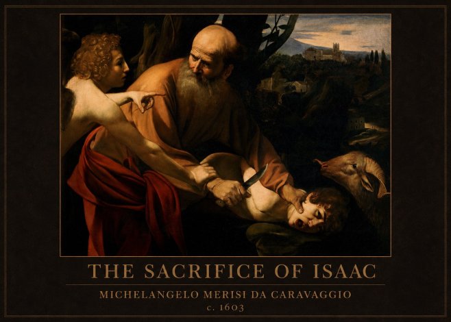 Michelangelo Merisi da Caravaggio The Sacrifice of Isaac I No5 - Plakat