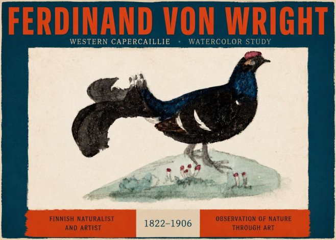 Ferdinand von Wright Western Capercaillie - Watercolor Study No2 - Plakat