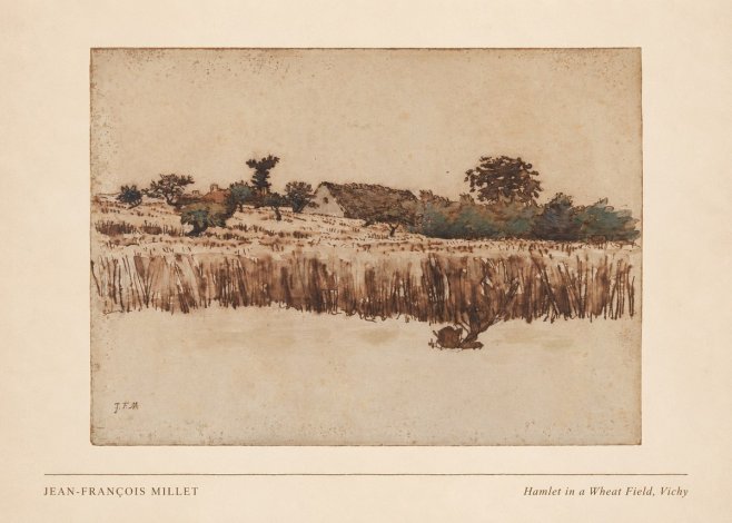 Jean-François Millet Hamlet in a Wheat Field, Vichy No3 - Plakat