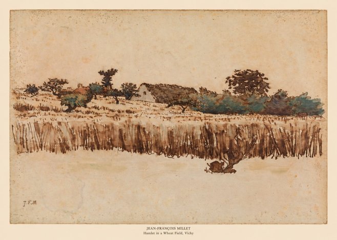 Jean-François Millet Hamlet in a Wheat Field, Vichy No5 - Plakat
