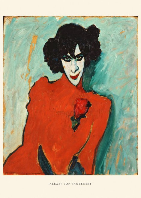 Alexej von Jawlensky Woman with Red Rose No6 - Plakat