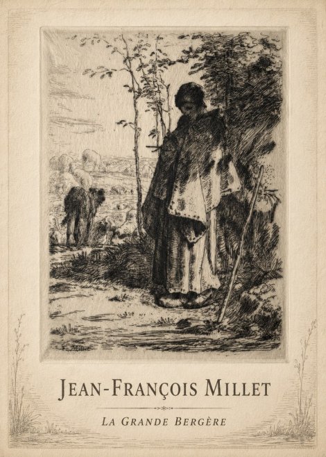Jean-François Millet La Grande Bergère No3 - Plakat