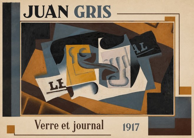 Juan Gris Verre Et Journal No1 - Plakat