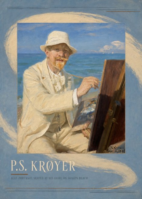 P.S. Krøyer Self-portrait, Seated at His Easel on Skagen Beach No3 - Plakat