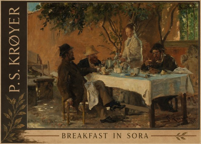 P.S. Krøyer Breakfast in Sora No2 - Plakat