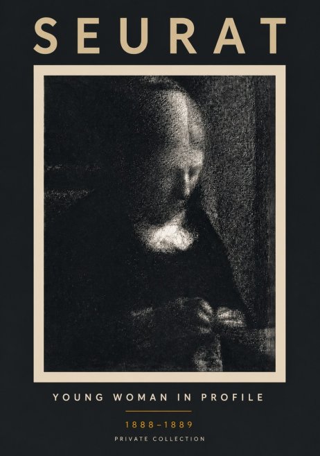 Seurat Young Woman in Profile No6 - Plakat