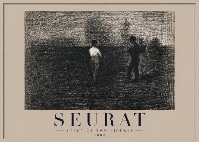 Seurat Study of Two Figures No2 - Plakat