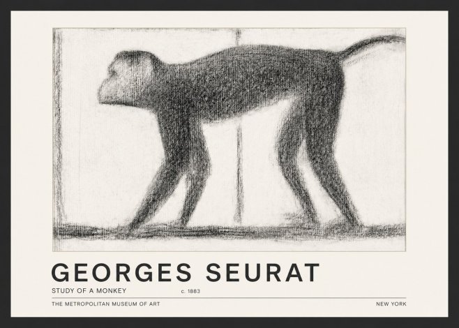 Seurat Study of a Monkey No5 - Plakat