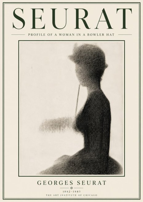 Seurat Profile of a Woman in a Bowler Hat No6 - Plakat