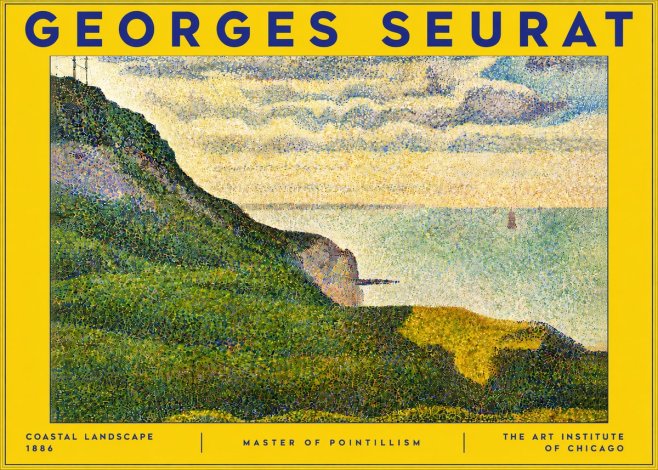 Seurat Coastal Landscape, 1886 No6 - Plakat