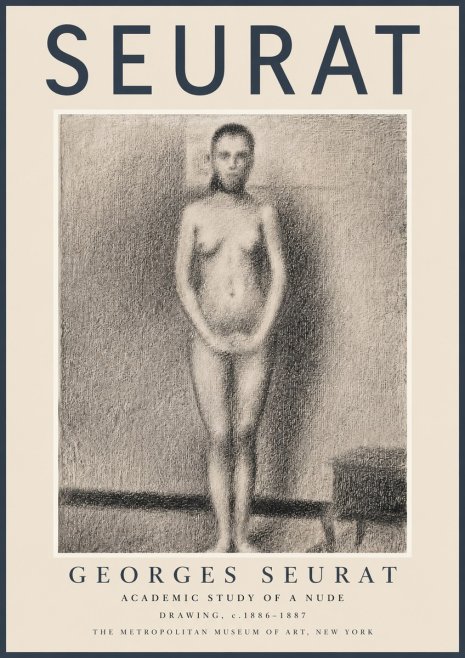 Seurat Academic Study of a Nude No2 - Plakat