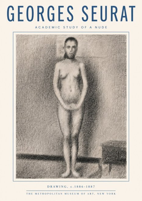 Seurat Academic Study of a Nude No5 - Plakat