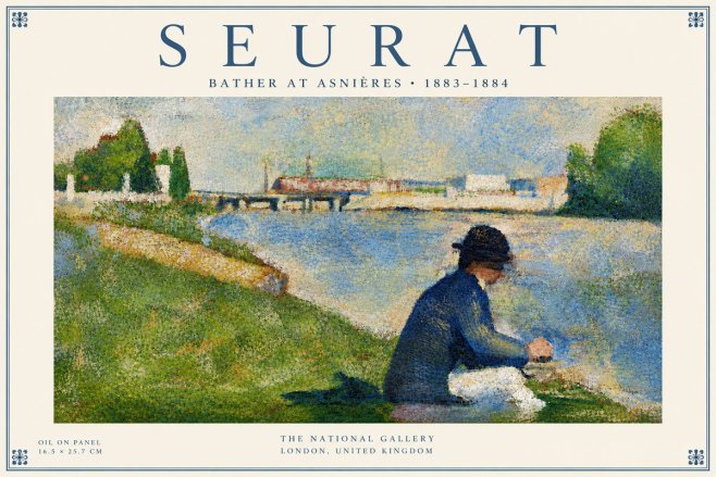 Seurat Bather at Asnières No5 - Plakat