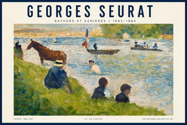 Seurat Bathers at Asnières II No5 - Plakat