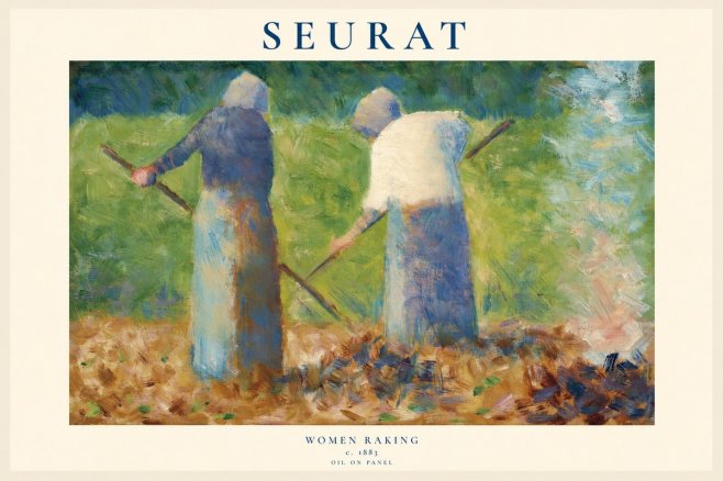 Seurat Women Raking No1 - Plakat