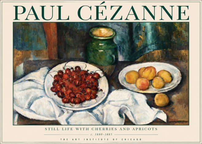 Paul Cézanne Still Life with Cherries and Apricots No3 - Plakat