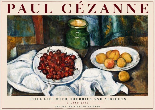Paul Cézanne Still Life with Cherries and Apricots No6 - Plakat