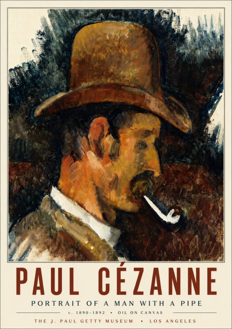 Paul Cézanne Portrait of a Man with a Pipe No6 - Plakat