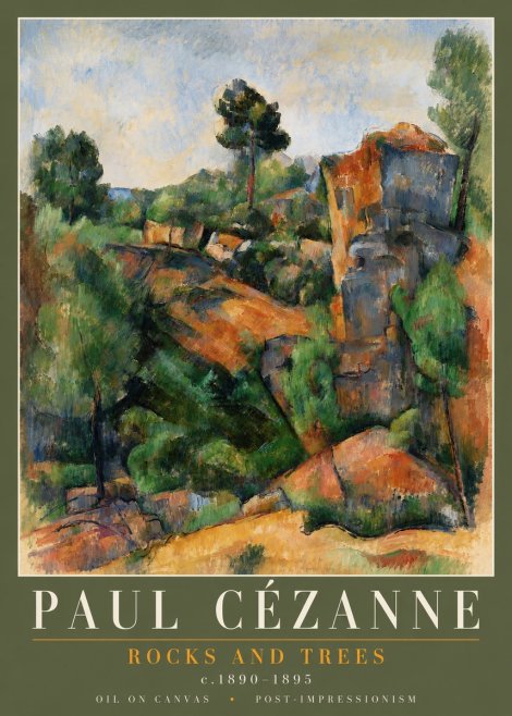 Paul Cézanne Rocks and Trees I No3 - Plakat