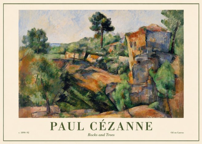 Paul Cézanne Rocks and Trees I No6 - Plakat