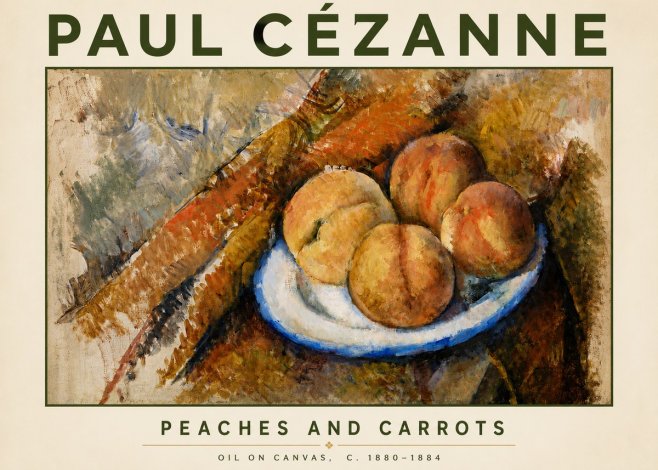 Paul Cézanne Peaches and Carrots No4 - Plakat