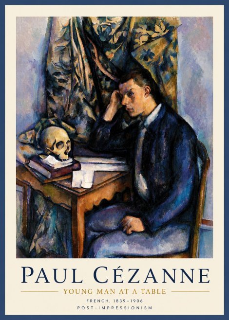 Paul Cézanne Young Man at a Table No3 - Plakat