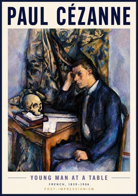Paul Cézanne Young Man at a Table No5 - Plakat