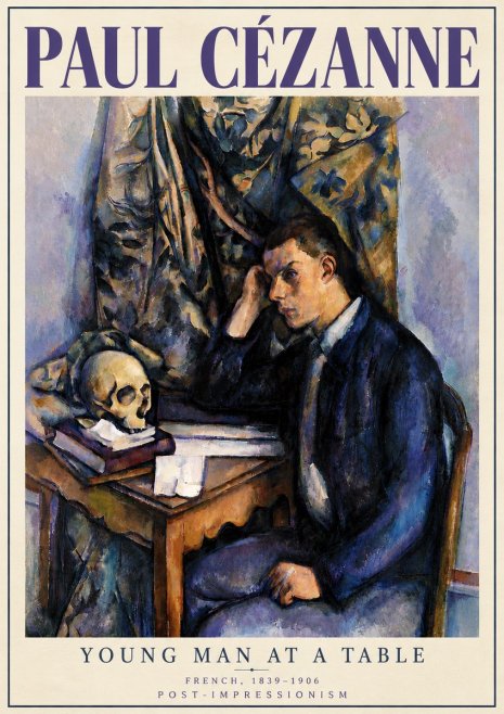 Paul Cézanne Young Man at a Table No6 - Plakat