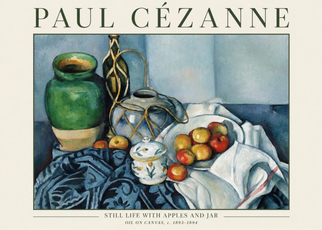Paul Cézanne Still Life with Apples and Jar No1 - Plakat