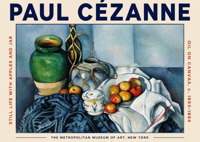 Paul Cézanne Still Life with Apples and Jar No4 - Plakat