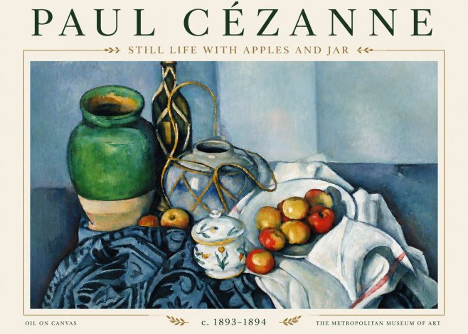 Paul Cézanne Still Life with Apples and Jar No5 - Plakat