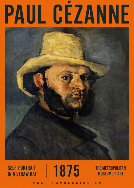 Paul Cézanne Self-portrait in a Straw Hat No2 - Plakat