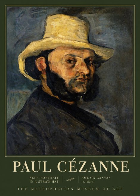 Paul Cézanne Self-portrait in a Straw Hat No3 - Plakat