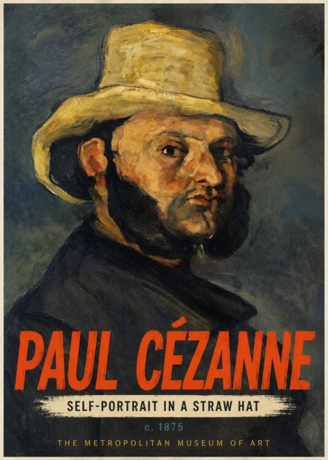 Paul Cézanne Self-portrait in a Straw Hat No4 - Plakat